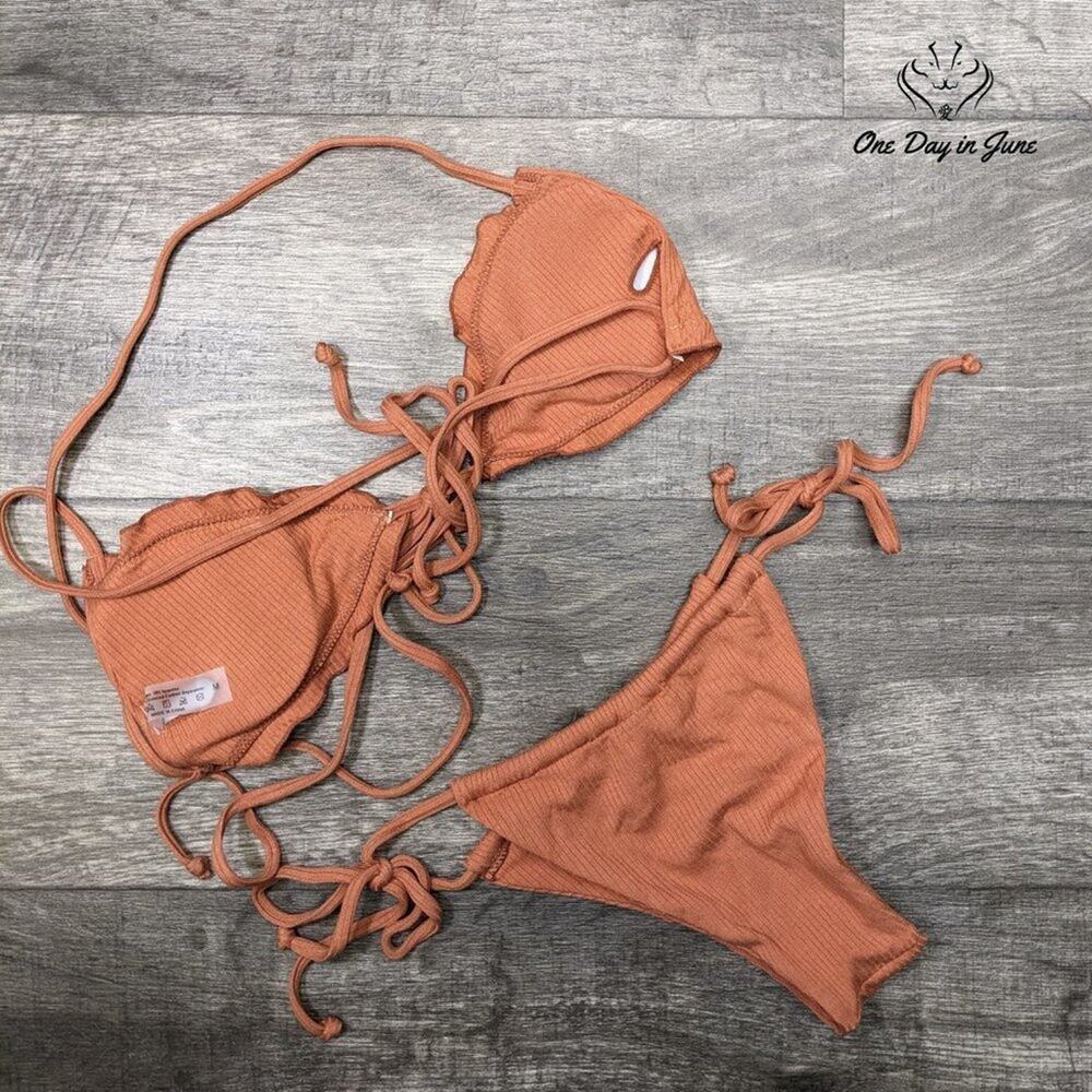 Lilosy Ribbed Padded String Thong Brazilian Size M - Picture 4 of 4